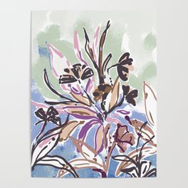 Chalky wild flowers still life Poster