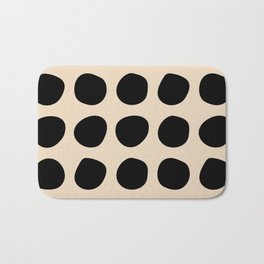 Irregular Polka Dots black and cream Bath Mat
