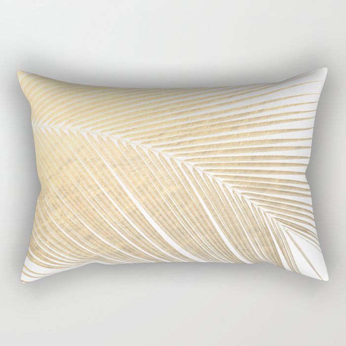 Palm leaf - gold Rectangular Pillow