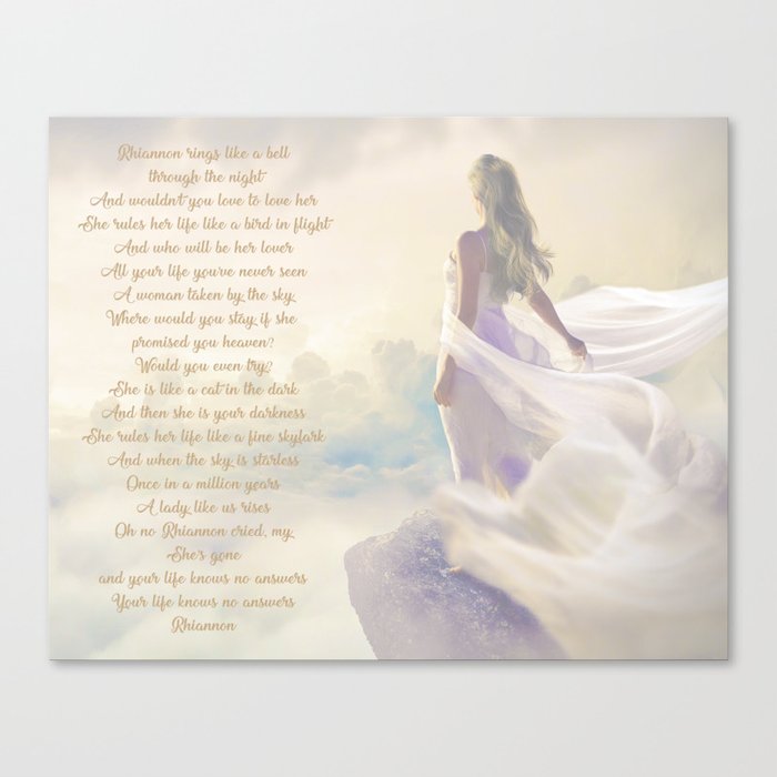 Rhiannon Stevie Nicks Inspired Lyric Art Print Poster Canvas