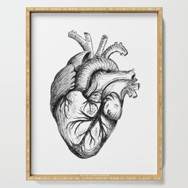 Hand drawn human heart Serving Tray