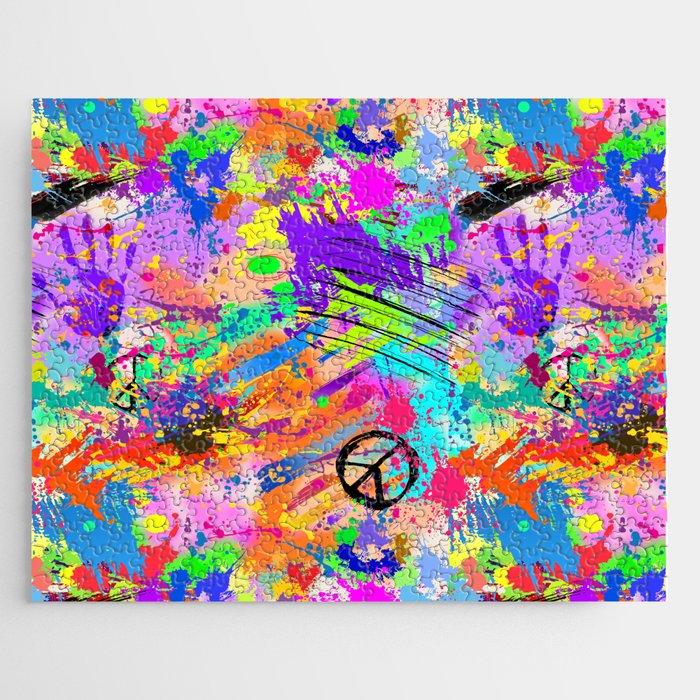 Psychedelic Hippie Abstract Painting Jigsaw Puzzle