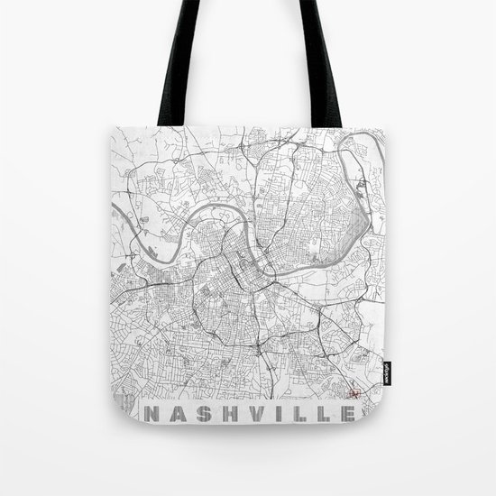 Nashville Map Line Tote Bag