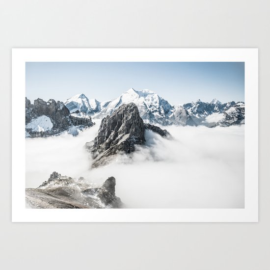 With My Head Above The Clouds Art Print