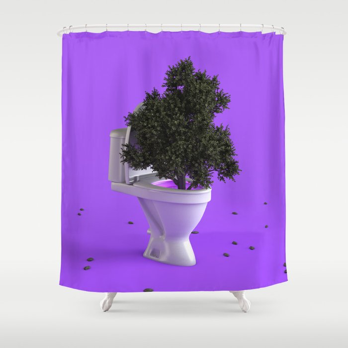 Toilet Bowl Shower Curtain