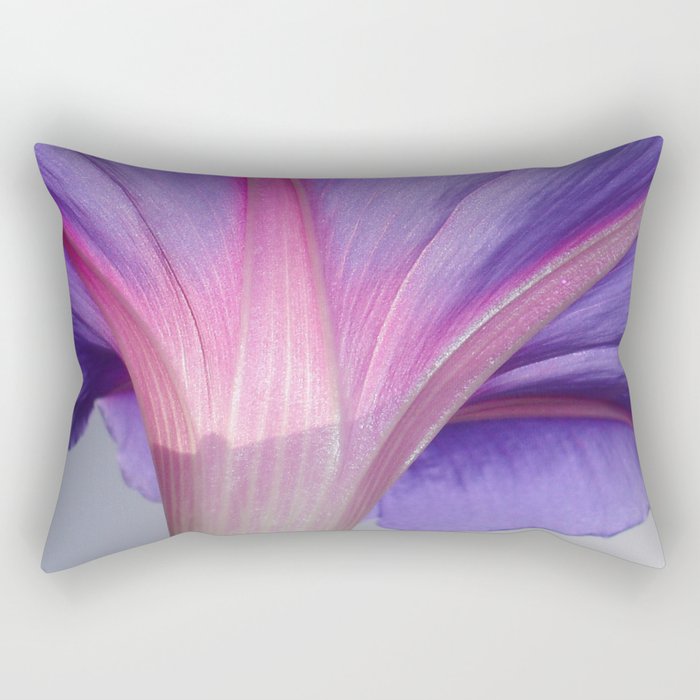 Macro of a Pale Liliac and Pink Morning Glory Rectangular Pillow