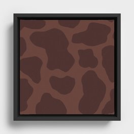 Brown + Tan Howdy Cow Spots, Hand-Painted Framed Canvas