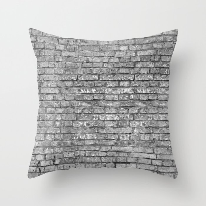 Vintage Brick Wall Throw Pillow