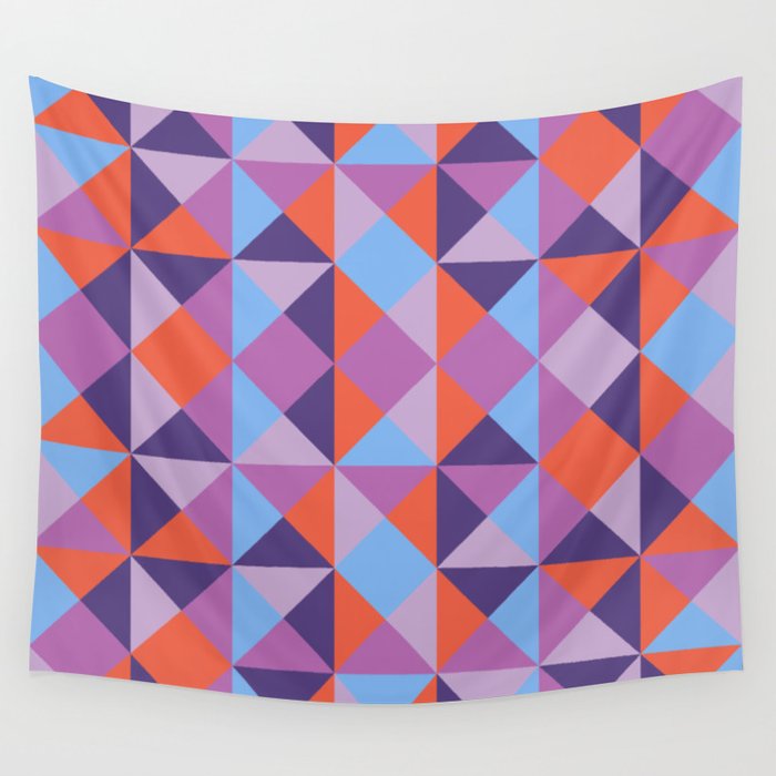 5-color geometric_bold pastels palette Wall Tapestry