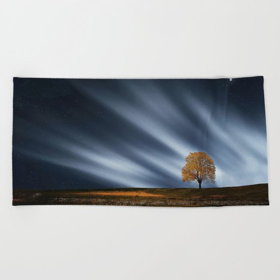 Wander the night sky Beach Towel