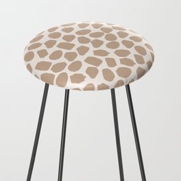 Ink Spot Pattern Buff Beige and Cream Counter Stool