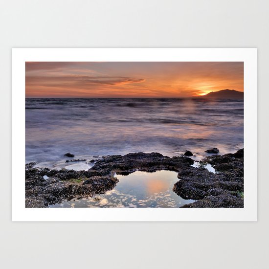 Red sunset. Mediteranean sea Art Print