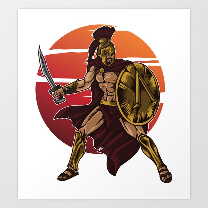 Spartan Warrior | Sparta Greek Fighter Sword Power Art Print by anziehend | Society6