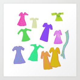 Colorful Dresses Art Print
