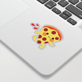 Cute running pizza slice Sticker