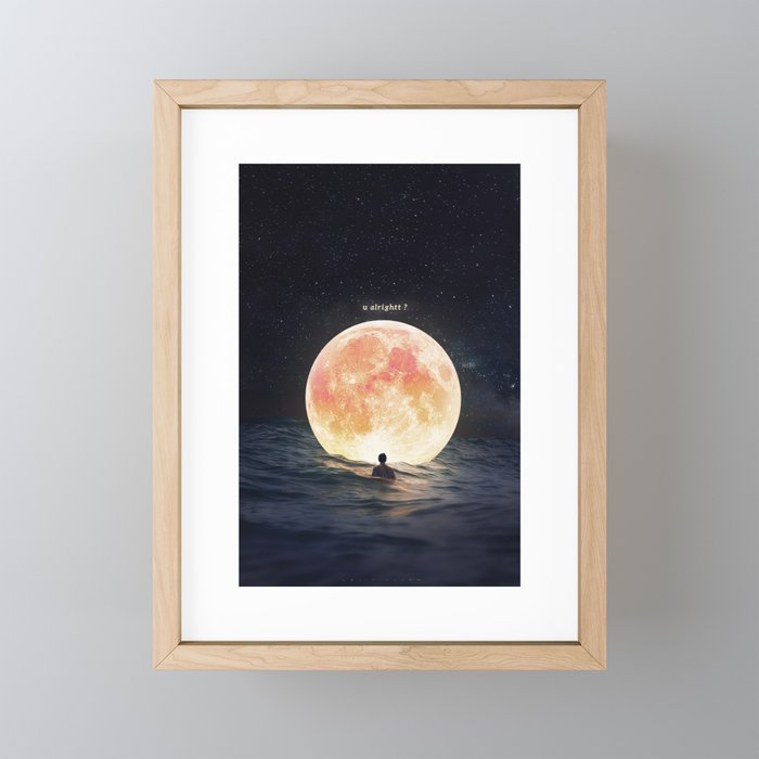 Floating Moon Framed Mini Art Print