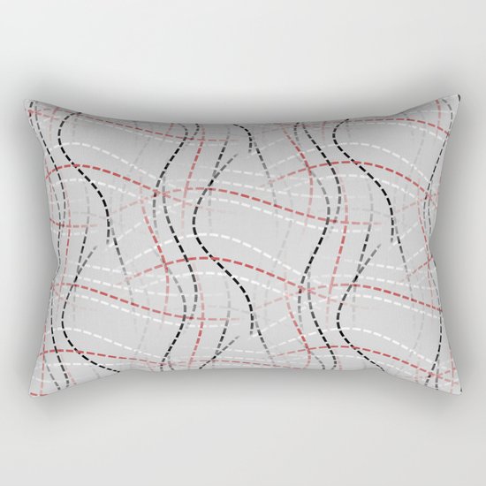 Stitches Abstract Rectangular Pillow