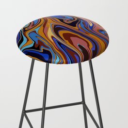 Bright multicolored marbled abstract print Bar Stool