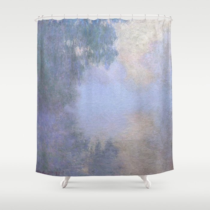 MONET. Morning on the Seine near Giverny 1897. Shower Curtain