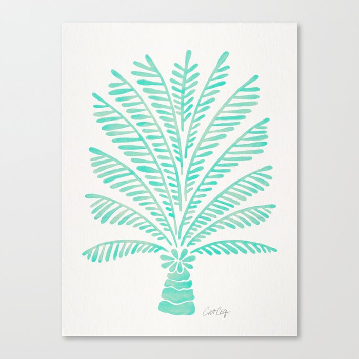 Palm Tree – Mint Palette Canvas Print