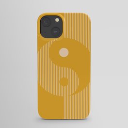 Geometric Lines Ying and Yang IV in Mustard Yellow iPhone Case