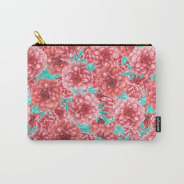 Pink Floral Pattern Carry-All Pouch