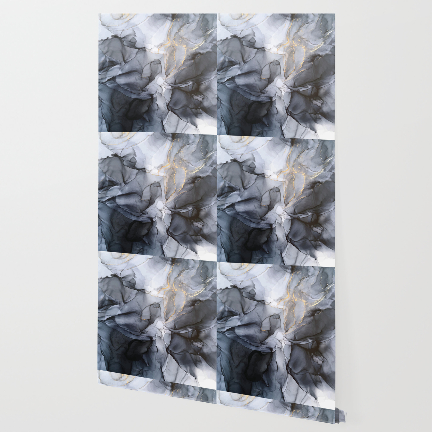 Calm But Dramatic Light Monochromatic Black Grey Abstract