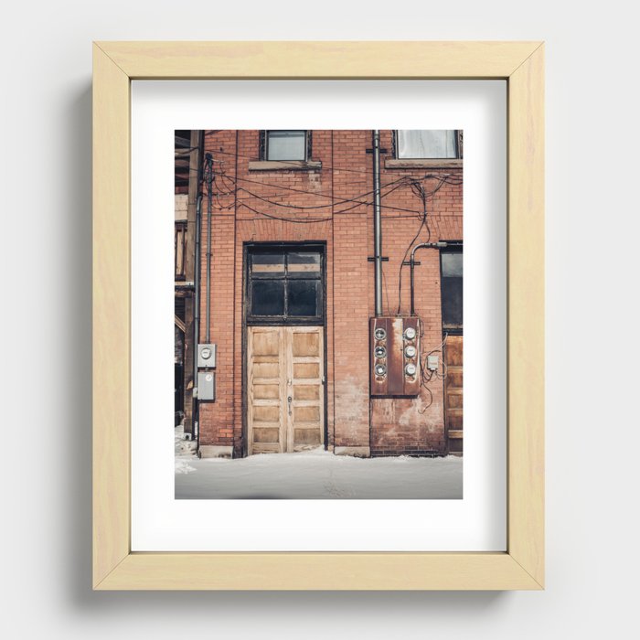 Mountain Town Alley Recessed Framed Print