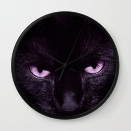 Black Cat in Amethyst - My Familiar Wall Clock