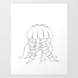Jellyfish Outline - Under the Sea Collection Art Print