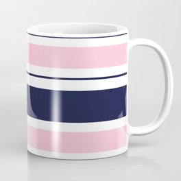 Blue Navy and Pink Stripes Coffee Mug