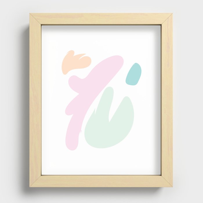 18  Abstract Shapes Pastel Background 220729 Valourine Design Recessed Framed Print