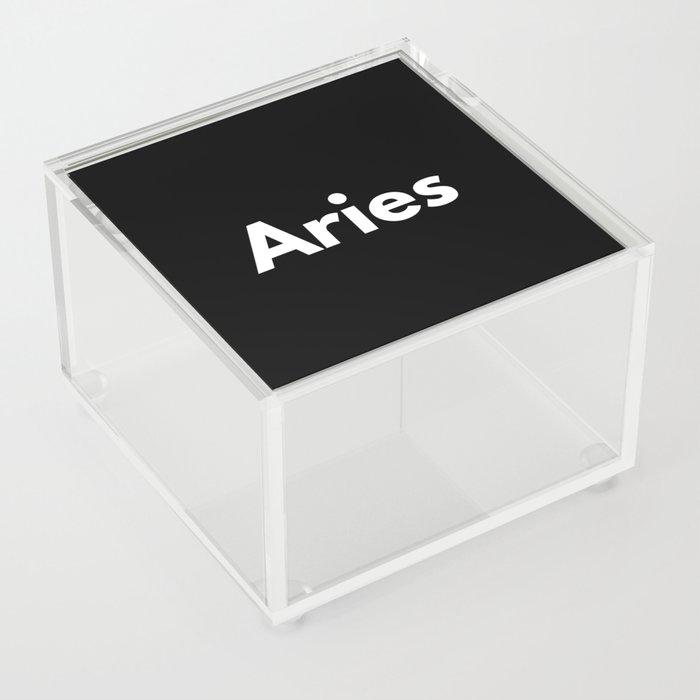 Aries, Aries Sign, Black Acrylic Box