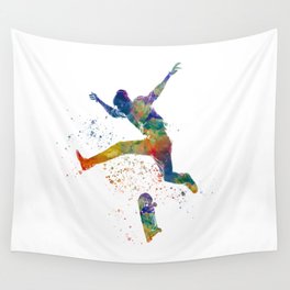 watercolor skater Wall Tapestry