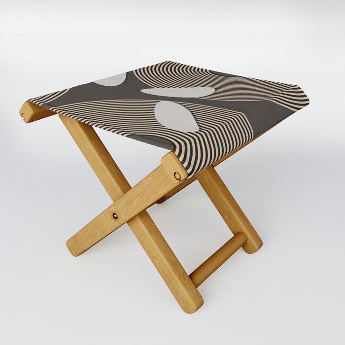 Circles and Pebbles Brown Folding Stool