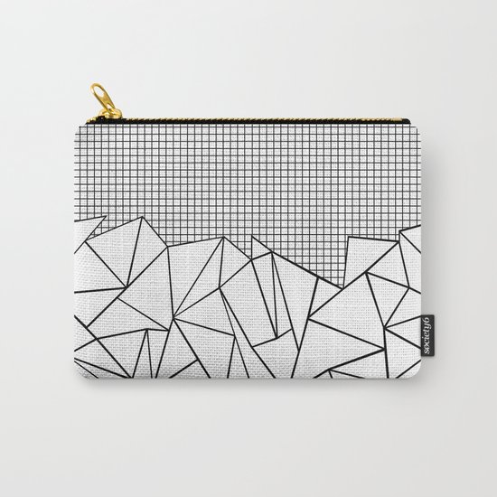 Abstract Outline Grid Black on White Carry-All Pouch