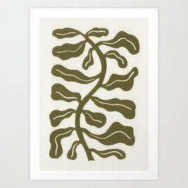 Wind-kissed Plant / Olive Green Art Print