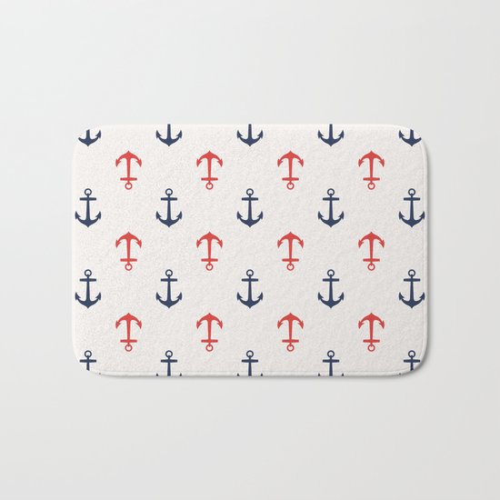 Nautical anchor pattern Bath Mat