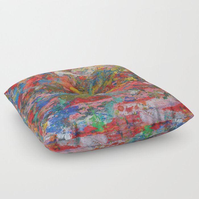 Colorful Paint Spatter Floor Pillow