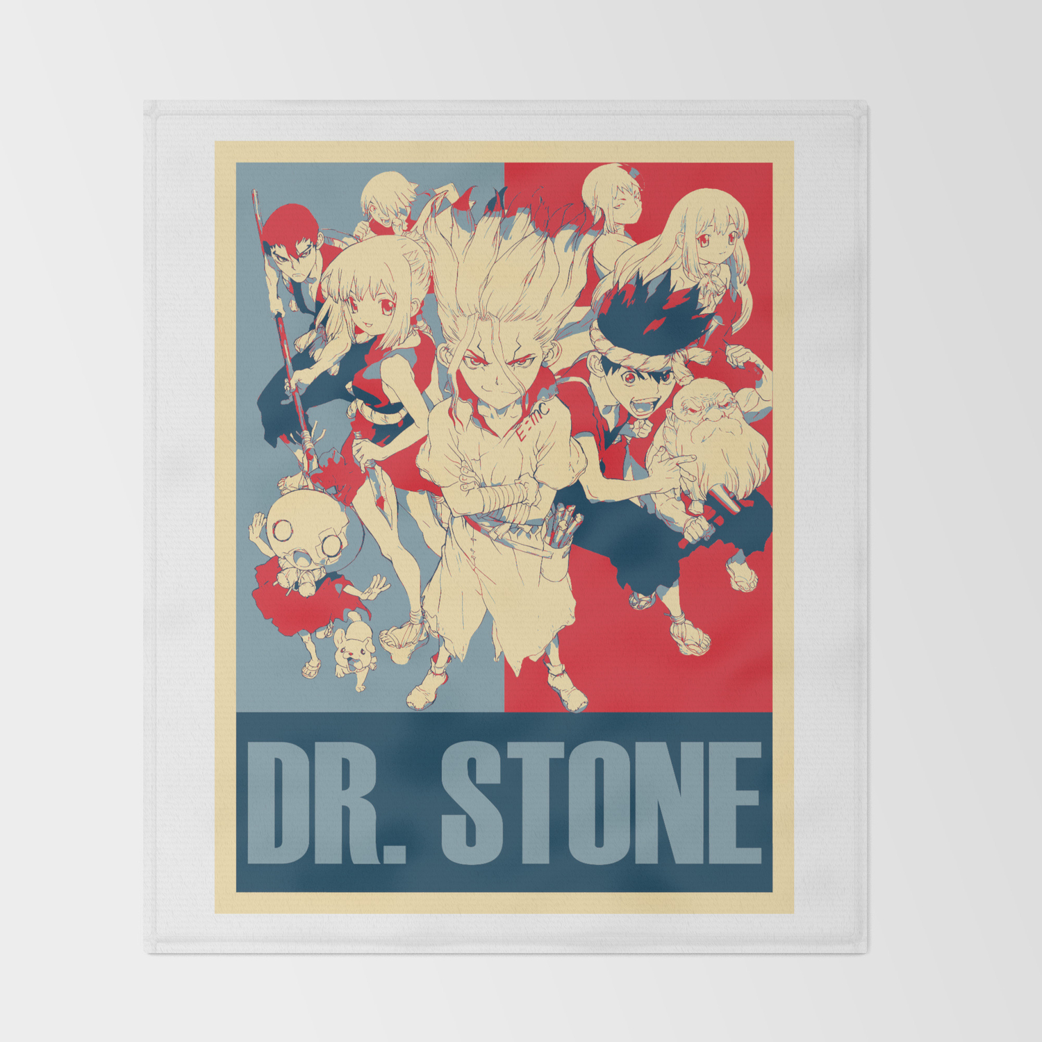 Dr Stone Anime Poster Throw Blanket By Mirrortab Society6