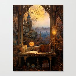 Enchanted Autumn Window Canvas Print
