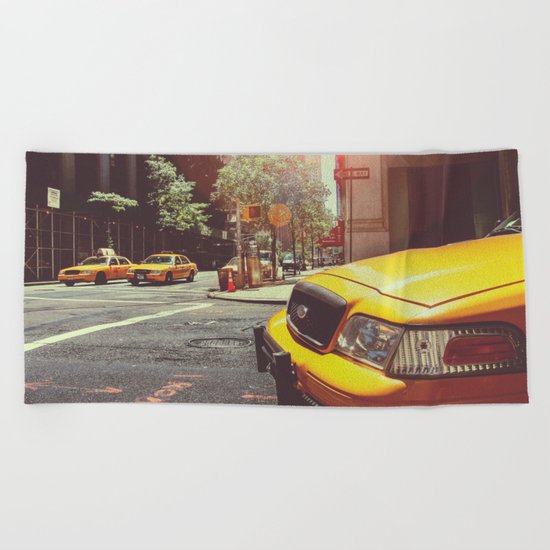 NYC Taxi Cab Beach Towel