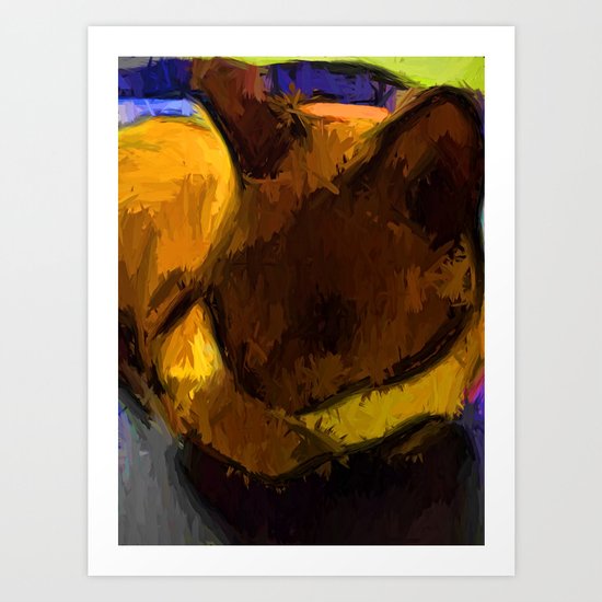Red and Orange Cat Art Print