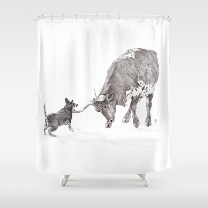 Penny vs. the Cow Shower Curtain