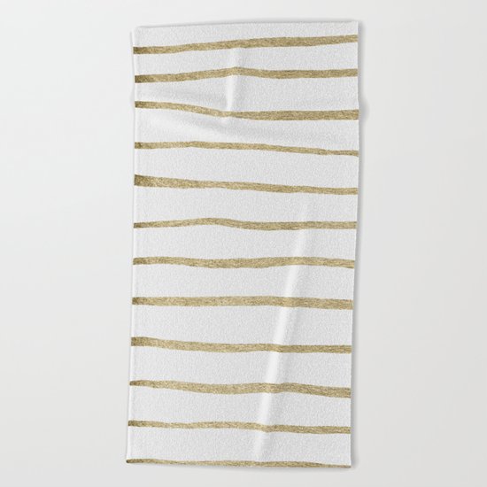 Gold Stripes Beach Towel