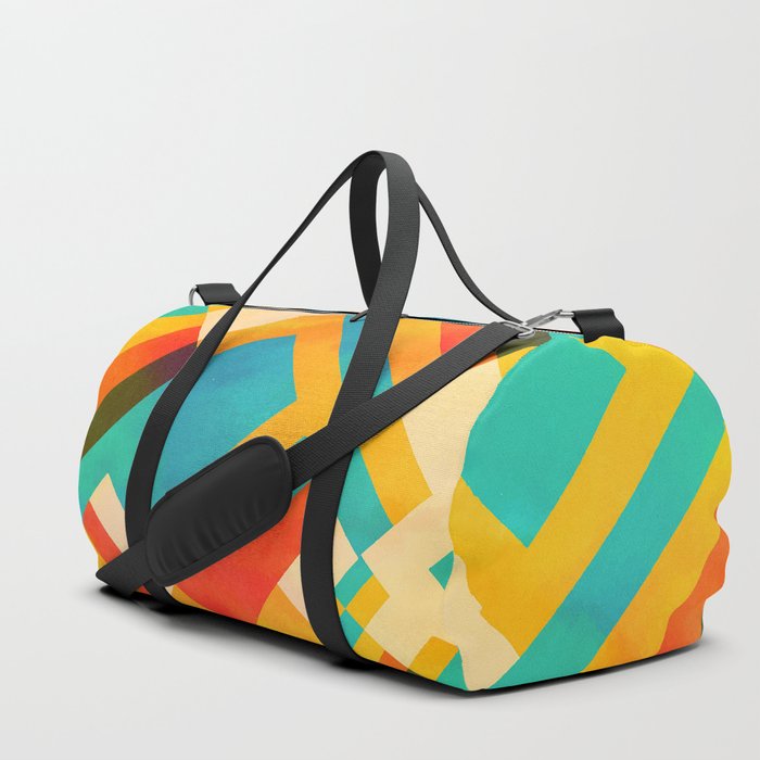 Retro Watercolor Abstract Lines Collection Duffle Bag