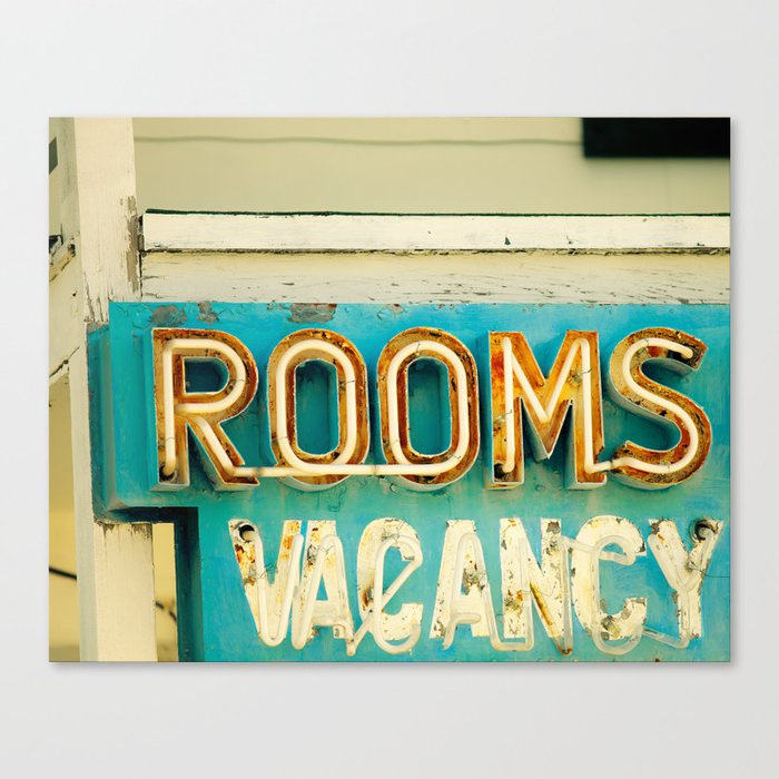 Rooms Neon Sign Canvas Print
