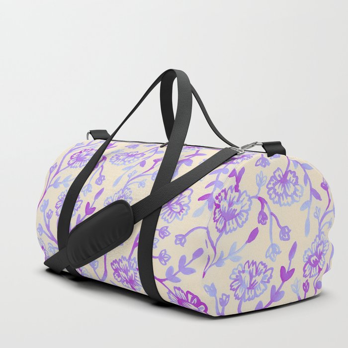 Watercolor Peonies - Peach Violet Duffle Bag