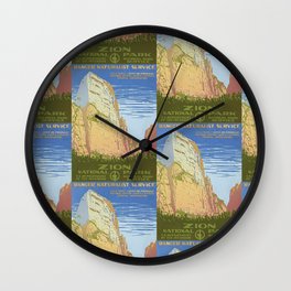 Vintage Zion National Park, Utah USA Wall Clock