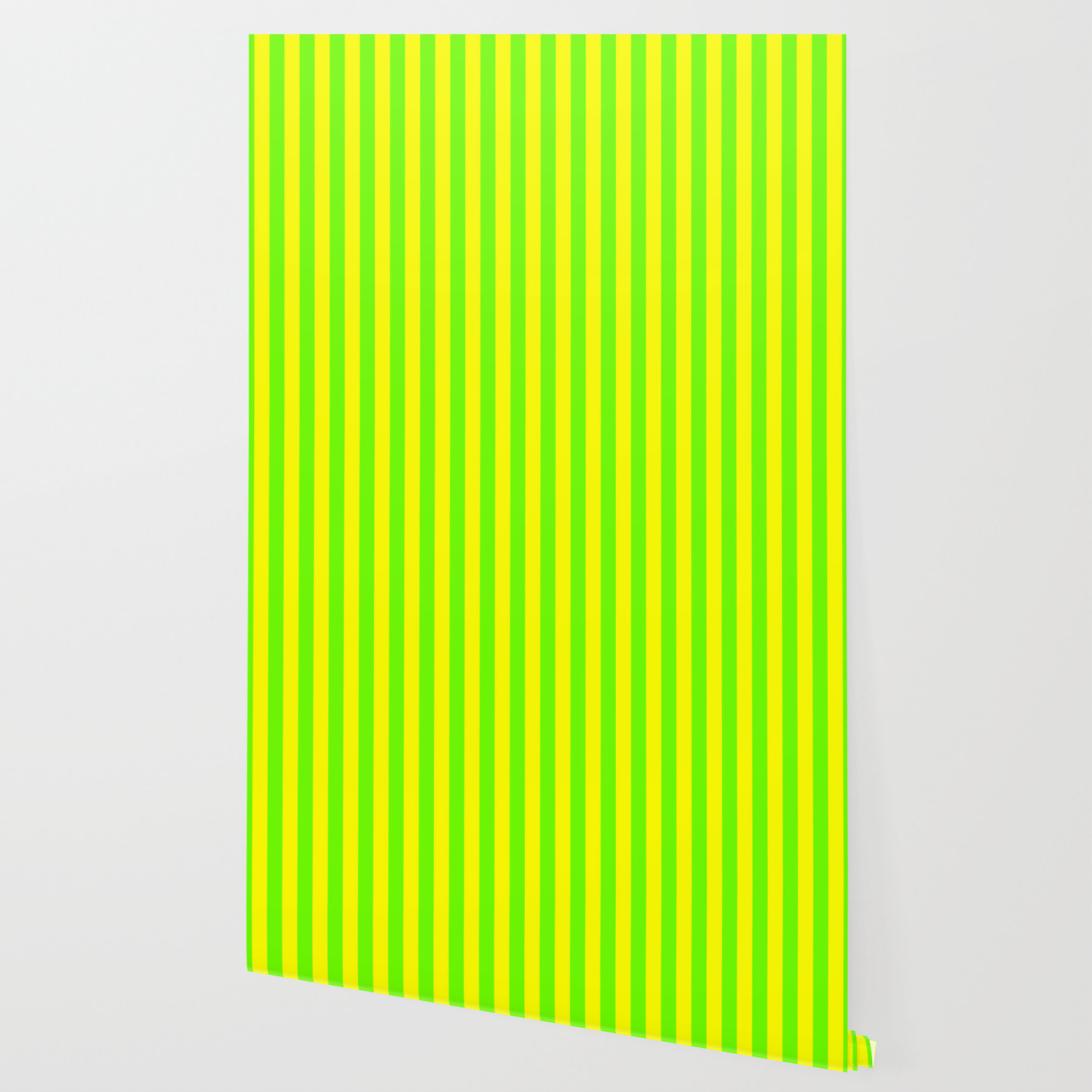 Super Bright Neon Yellow and Green Vertical Beach Hut Stripes Wallpaper by  PodArtist | Society6